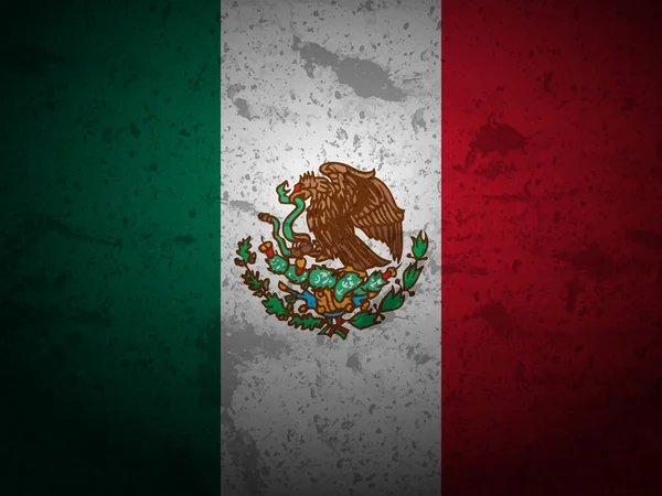 Grunge Bandera México Fondo Texturizado Ilustración Vectorial — Vector de stock