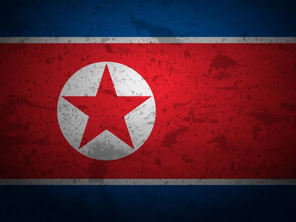 Grunge Bandeira Coreia Norte Fundo Texturizado Ilustração Vetorial — Vetor de Stock