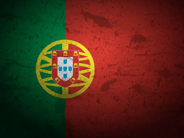 Grunge Portogallo Bandiera Sfondo Strutturato Illustrazione Vettoriale — Vettoriale Stock