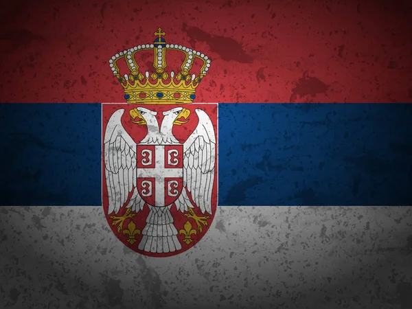 Grunge Sérvia Bandeira Texturizado Fundo Ilustração Vetorial —  Vetores de Stock