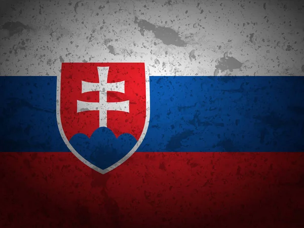 Grunge Slovakien Flagga Strukturerad Bakgrund Vektorillustration — Stock vektor