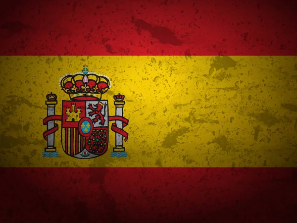 Grunge Španělsko Vlajka Texturované Pozadí Vektorová Ilustrace — Stockový vektor