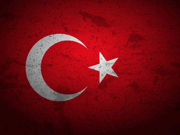 Grunge Turkey Flag Textured Background Vector Illustration — Stock Vector