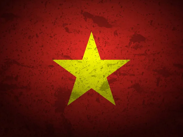 Grunge Vietnam Flagga Strukturerad Bakgrund Vektorillustration — Stock vektor