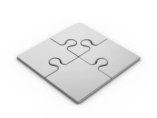 Puzzle Pieces White Background Illustration — Stock Photo, Image