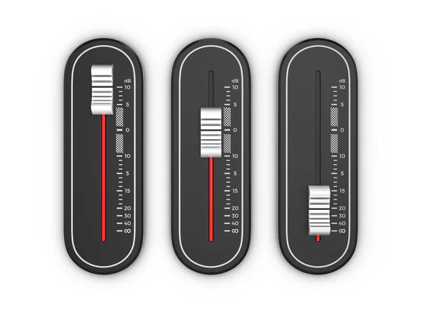 Ljudblandarkonsol Med Reglage Illustration — Stockfoto