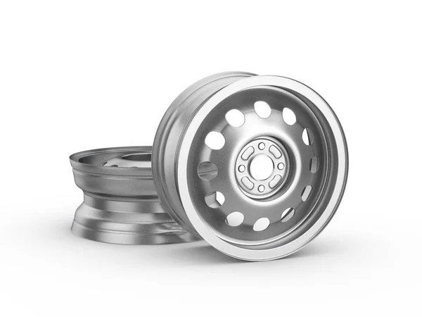Steel Wheel Rim White Background Illustration — Stock Photo, Image