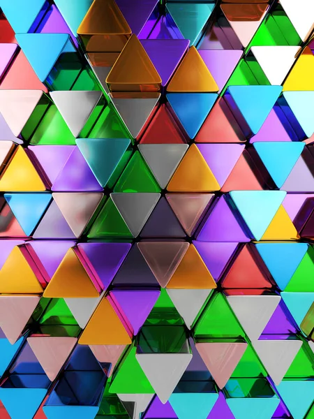 摘要由彩色三角形形成的抽象背景 3D插图 — 图库照片