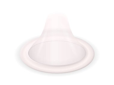 Beyaz arka planda prezervatif. Vektör illüstrasyonu.