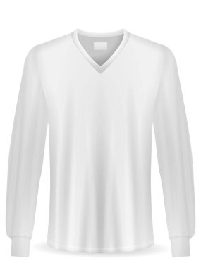 Beyaz arka planda uzun kollu tişört. Vektör illüstrasyonu.