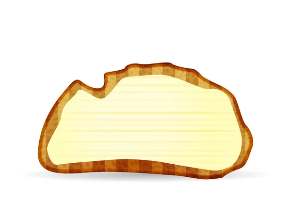 Tost Chlebowy Masłem Białym Tle Ilustracja Wektora — Wektor stockowy