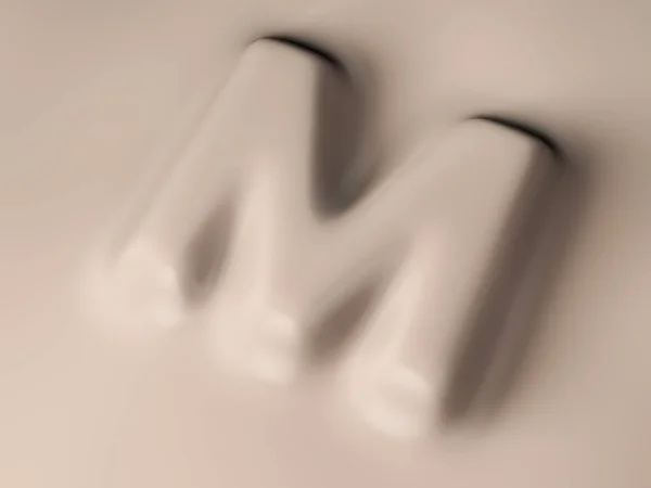 蜡字母M背景 3D说明 — 图库照片