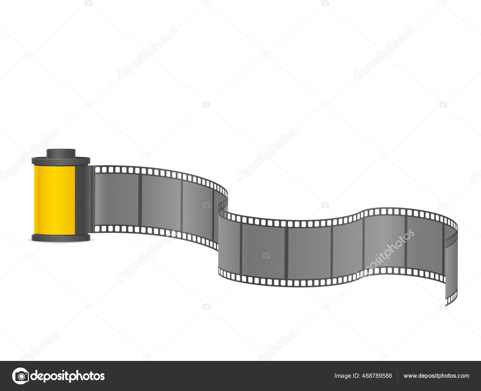 Камера Фото Контейнер Пленки Белом Фоне Векторная Иллюстрация.