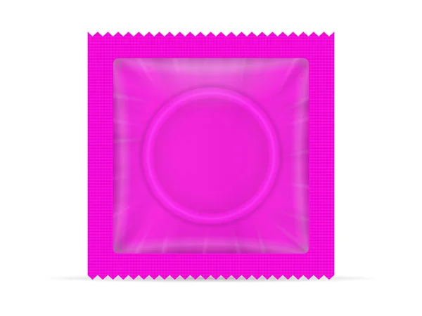 Kondomverpackung Auf Weißem Hintergrund Vektorillustration — Stockvektor