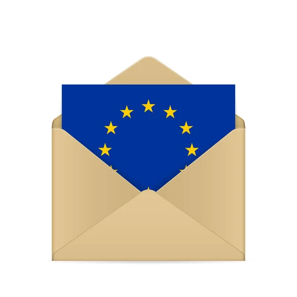包裹在白色背景的欧盟旗帜上 矢量说明 — 图库矢量图片