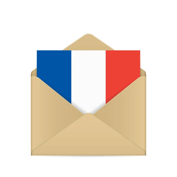 Envelope France Flag White Background Vector Illustration — Stock Vector