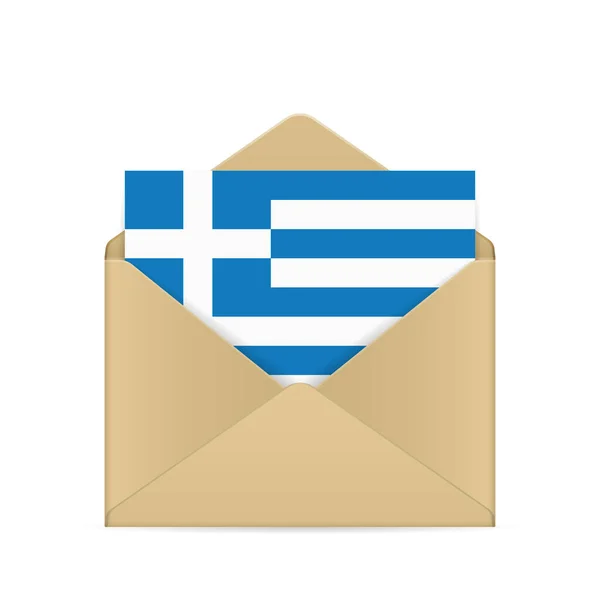 Φάκελος Ελληνική Σημαία Λευκό Φόντο Εικονογράφηση Διανύσματος — Διανυσματικό Αρχείο