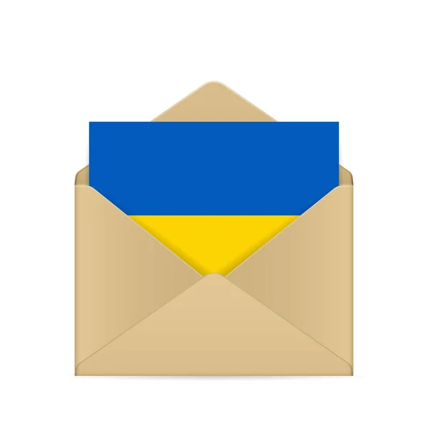 Φάκελος Σημαία Ουκρανίας Λευκό Φόντο Εικονογράφηση Διανύσματος — Διανυσματικό Αρχείο