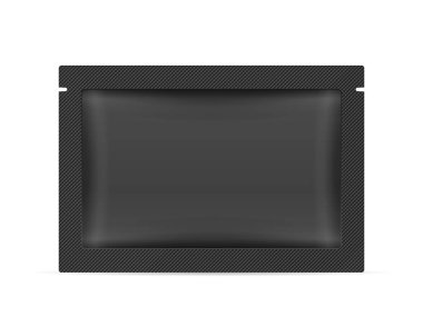 Beyaz arka planda Sachet. Vektör illüstrasyonu.