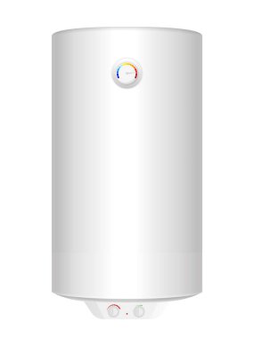 Beyaz arka planda su ısıtıcısı. Vektör illüstrasyonu.