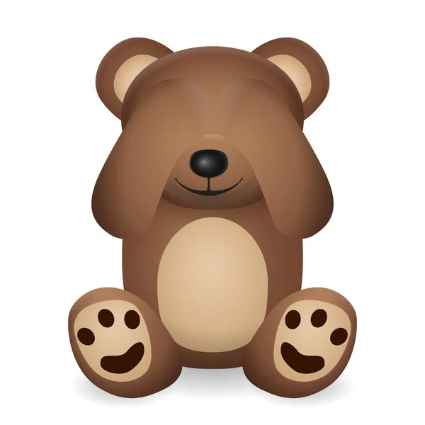 Teddy Bear White Background Vector Illustration — Stock Vector