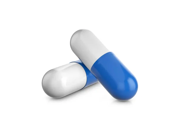 Pillole Della Capsula Sfondo Bianco Illustrazione — Foto Stock