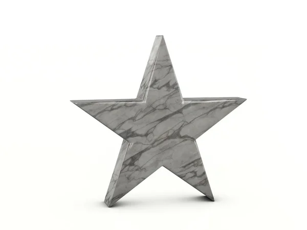 白い背景に大理石の星のシンボル 3Dイラスト — ストック写真