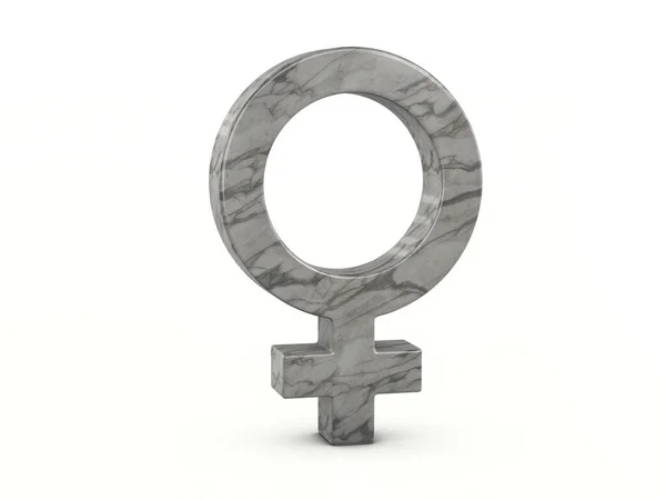 白い背景に大理石の女性のシンボル 3Dイラスト — ストック写真