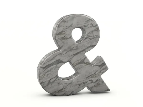 Marmor Ampersand Symbol Vit Bakgrund Illustration — Stockfoto