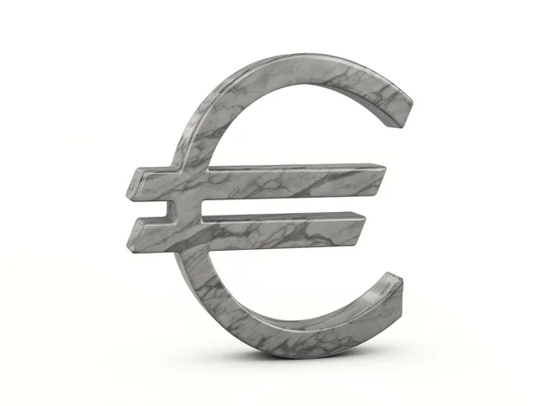 Mramorový Symbol Eura Bílém Pozadí Ilustrace — Stock fotografie