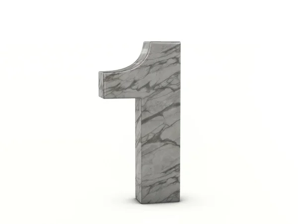 Marble Number One White Background Illustration — Stock Photo, Image