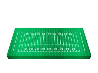 Beyaz arka planda futbol sahası. Vektör illüstrasyonu.