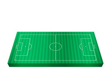 Beyaz arka planda bir futbol sahası. Vektör illüstrasyonu.