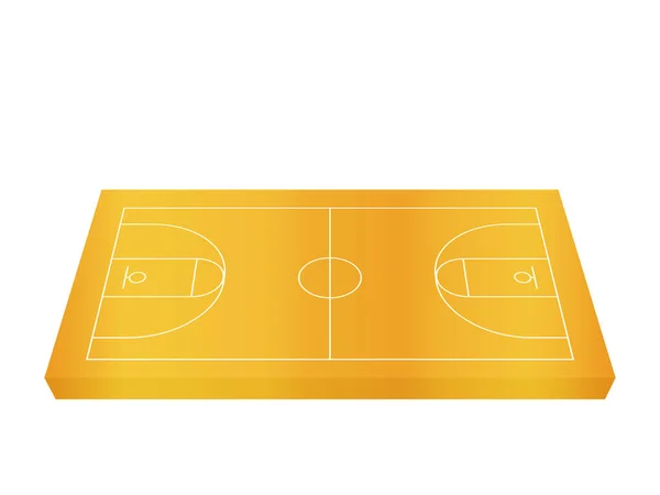 Cancha Baloncesto Sobre Fondo Blanco Ilustración Vectorial — Archivo Imágenes Vectoriales