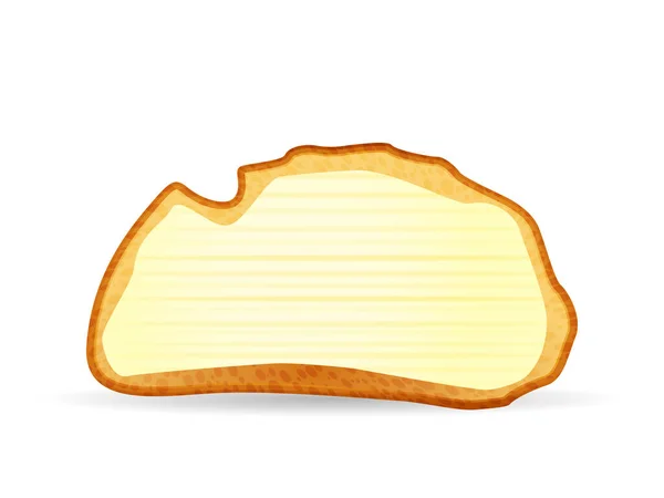 Tost Chlebowy Masłem Białym Tle Ilustracja Wektora — Wektor stockowy