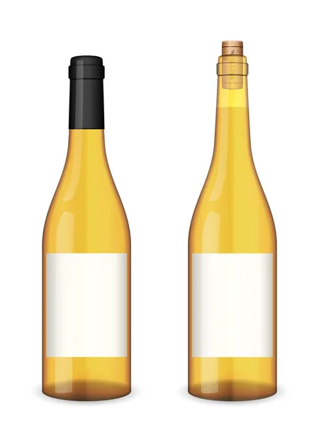 Bouteille Vin Sur Fond Blanc Illustration Vectorielle — Image vectorielle