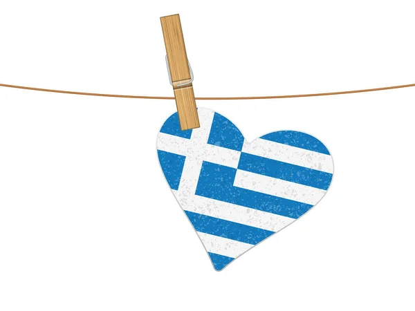 Прапор Греції Лінії Одягу Вікторна Ілюстрація Білому Тлі — стоковий вектор