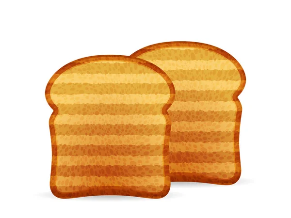 Toasts Pain Sur Fond Blanc Illustration Vectorielle — Image vectorielle