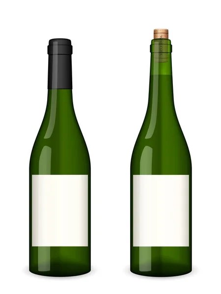 Botella Vino Sobre Fondo Blanco Ilustración Vectorial — Archivo Imágenes Vectoriales