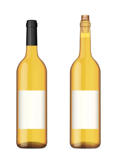 Bouteille Vin Sur Fond Blanc Illustration Vectorielle — Image vectorielle