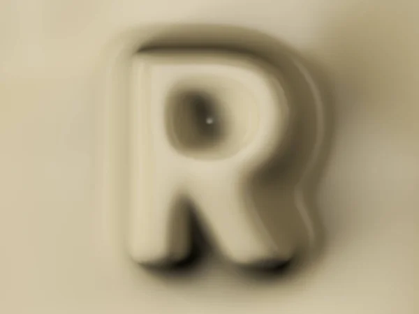 蜡字母R背景 3D说明 — 图库照片