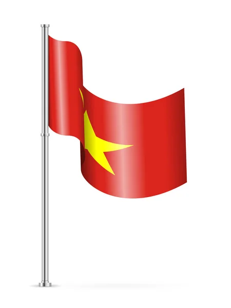 Bandera Ondulada Vietnam Sobre Fondo Blanco Ilustración Vectorial — Vector de stock