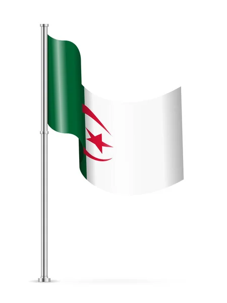 Algéria Hullámos Zászlója Fehér Háttérrel Vektorillusztráció — Stock Vector
