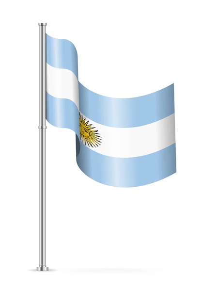 Wavy Flag Argentina White Background Vector Illustration — Stock Vector