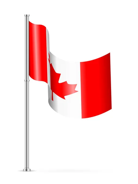 Wavy Flag Canada White Background Vector Illustration — Stock Vector