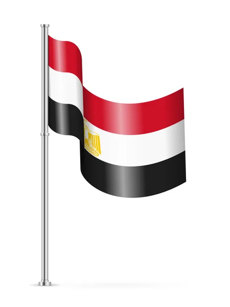 Golvende Vlag Van Egypte Een Witte Achtergrond Vectorillustratie — Stockvector