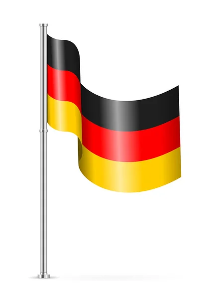 Wavy Flag Germany White Background Vector Illustration — Stock Vector