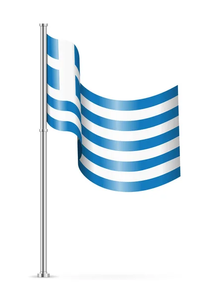 Drapeau Ondulé Grèce Sur Fond Blanc Illustration Vectorielle — Image vectorielle