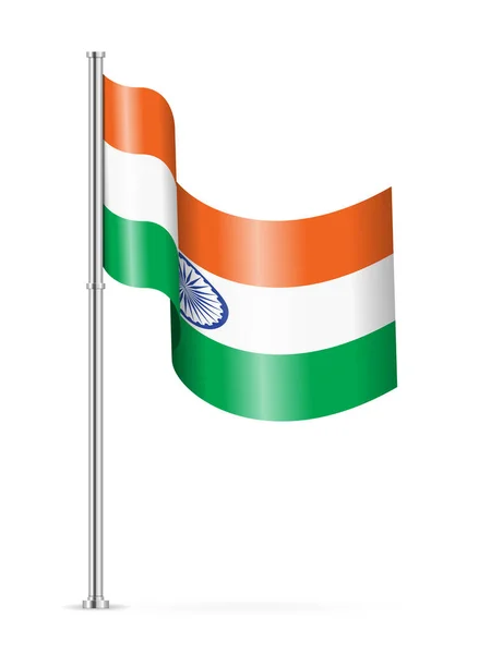 Golvende Vlag Van India Een Witte Achtergrond Vectorillustratie — Stockvector