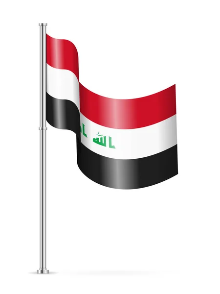 Bandeira Ondulada Iraque Sobre Fundo Branco Ilustração Vetorial — Vetor de Stock